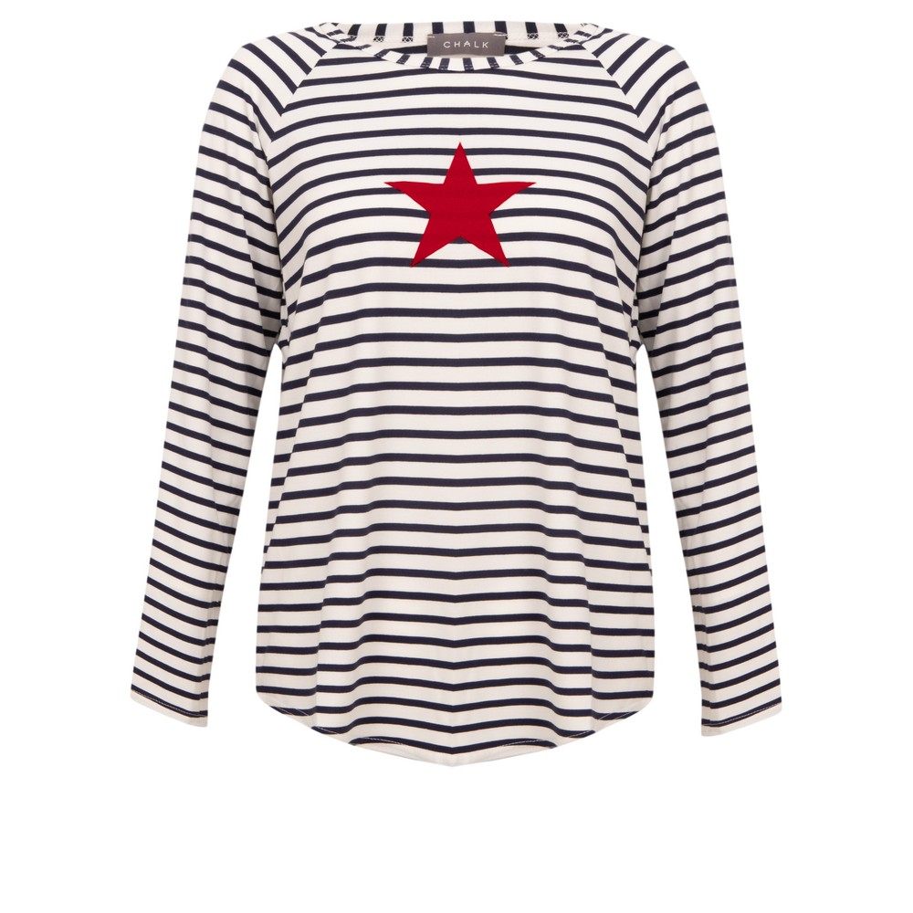 Chalk Tasha Stripe Small Star Top Navy / White / Dk Red