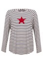 Chalk Navy / White / Dk Red Tasha Stripe Small Star Top  