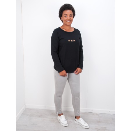 Chalk Tasha Leopard Triple Star Top - Black