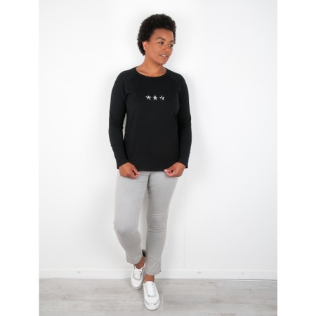 Chalk Tasha Zebra Triple Star Top - Black