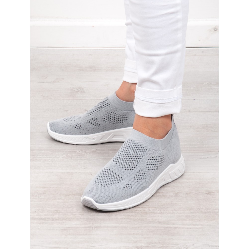 Livshu Lund Plain Knitted Sock Shoe in Grey