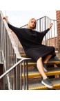 Chalk Black  Rose Plain Lounge Dress  
