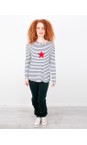 Chalk Navy / White / Dk Red Tasha Stripe Small Star Top  