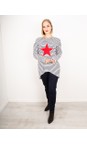 Chalk Navy / White / Dk Red Robyn Stripe Star Top  