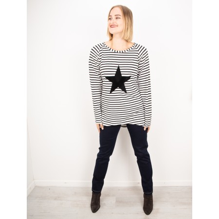 Chalk Robyn Stripe Star Top - Black