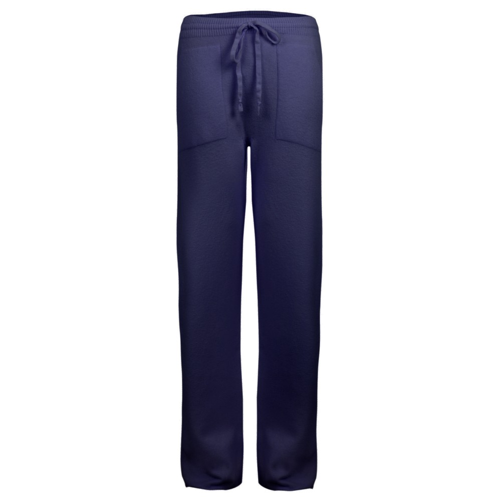 Amazing Woman Jogger Supersoft Knit Wide Leg Lounge Pant in Navy Bright Blu