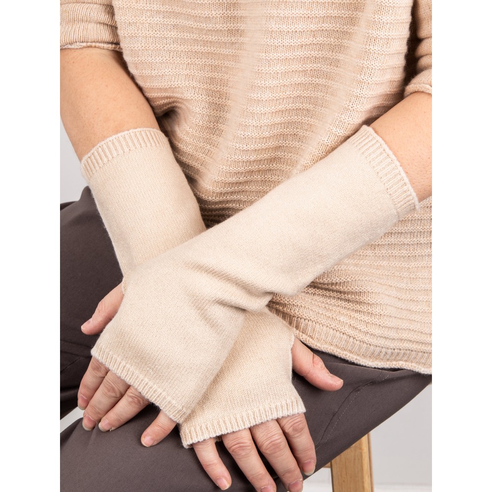 Chalk Angela Fingerless Glove / Wrist Warmer in Stone