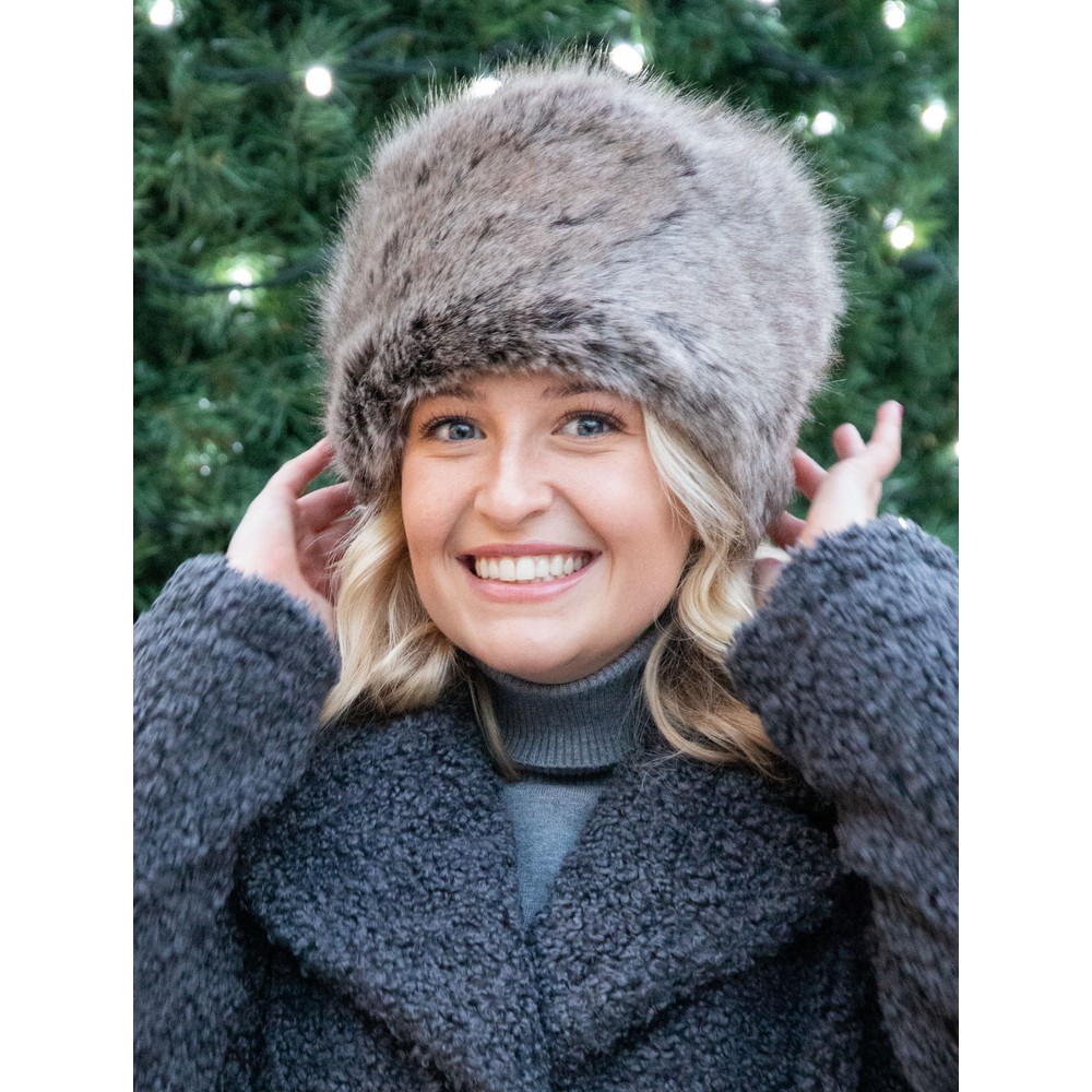 Helen Moore Pillbox Faux Fur Hat in Truffle