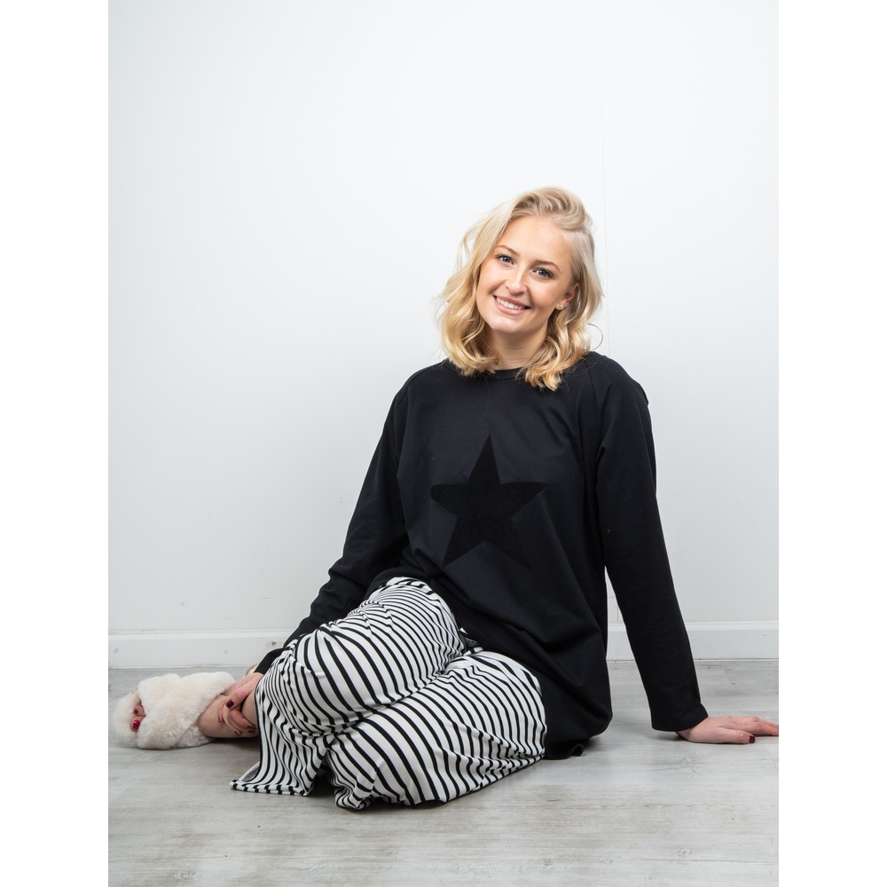 Chalk Luna Pant in Black / White