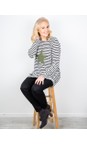 Chalk Black / White / Khaki Robyn Stripe Star Top  