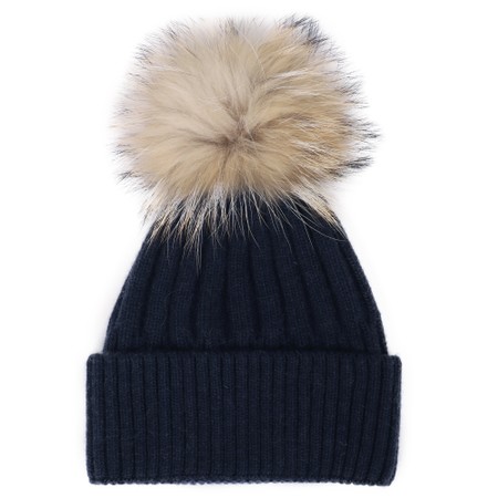 Bitz of Glitz Jessie Hat Navy with Natural Big Bobble - Blue