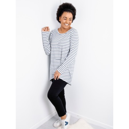 Chalk Robyn Stripe Top - Grey