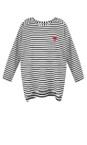 Chalk Black / White / Dk Red Robyn Stripe Heart Top  