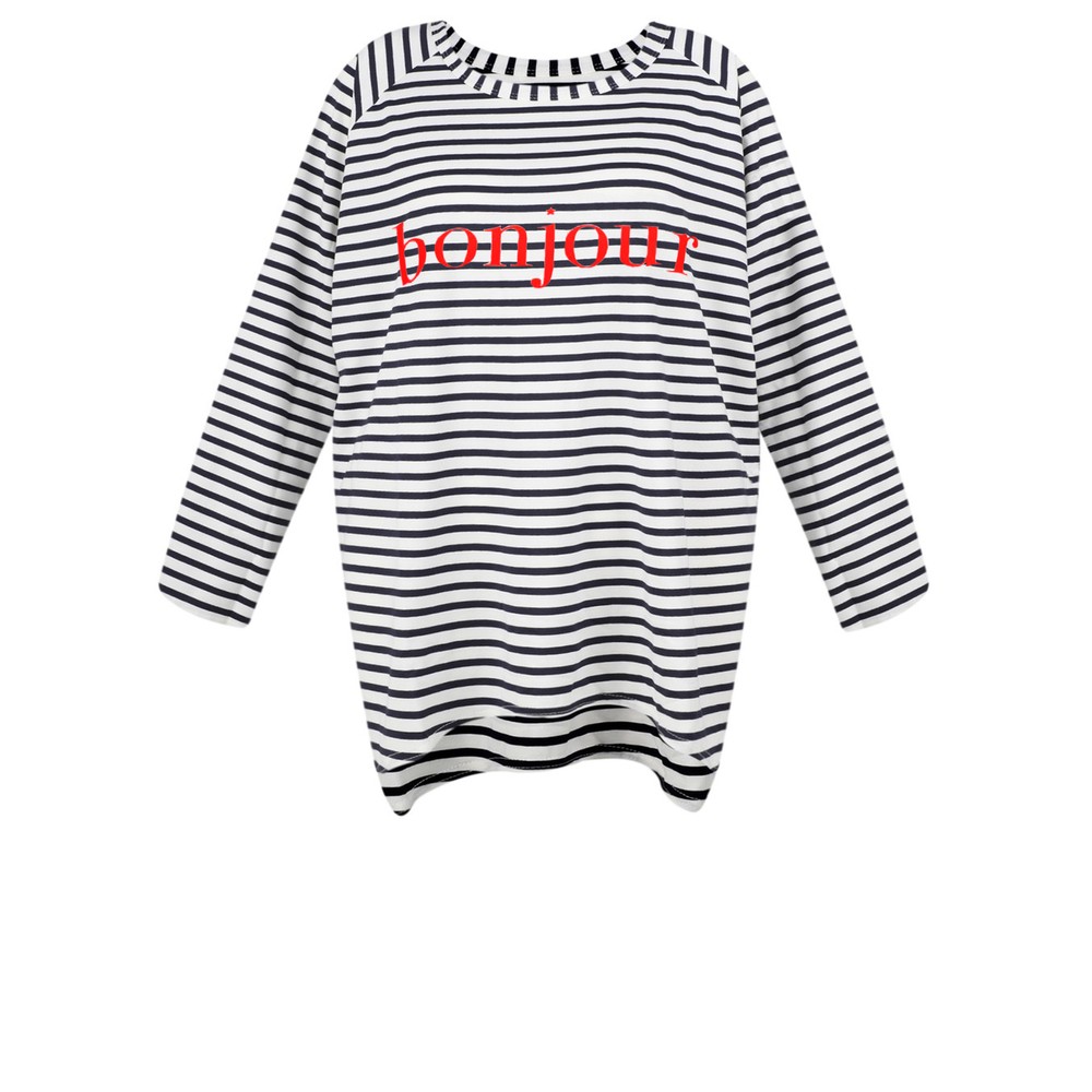Chalk Robyn Stripe Bonjour Top Navy / White / Dk Red