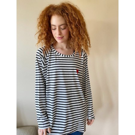 Chalk Robyn Stripe Heart Top - Black