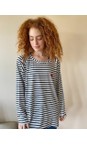 Chalk Black / White / Dk Red Robyn Stripe Heart Top  