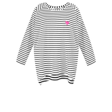 Chalk Robyn Stripe Heart Top - Grey