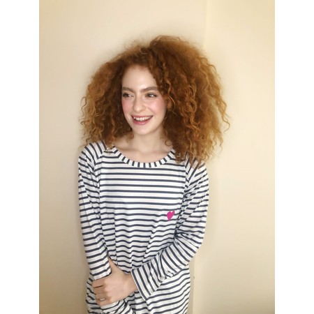 Chalk Robyn Stripe Heart Top - Grey