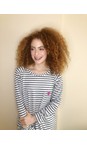 Chalk Charcoal / White / Pink Robyn Stripe Heart Top  