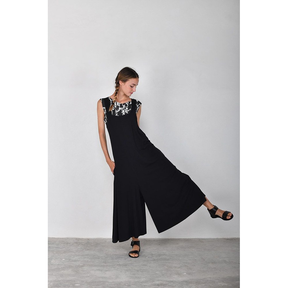 Mama B Prosecco Wide Leg Jumpsuit in Nero