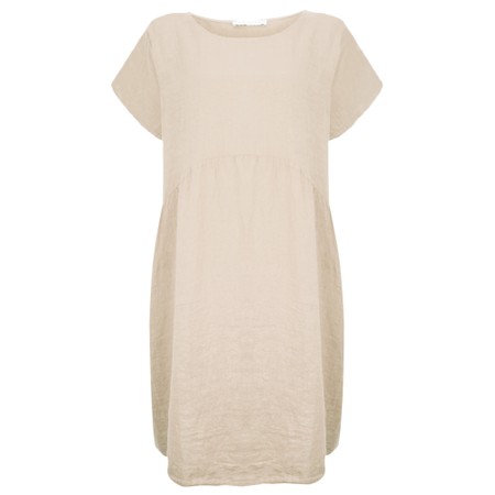 Amazing Woman Lexia X Curve Linen Dress - Beige