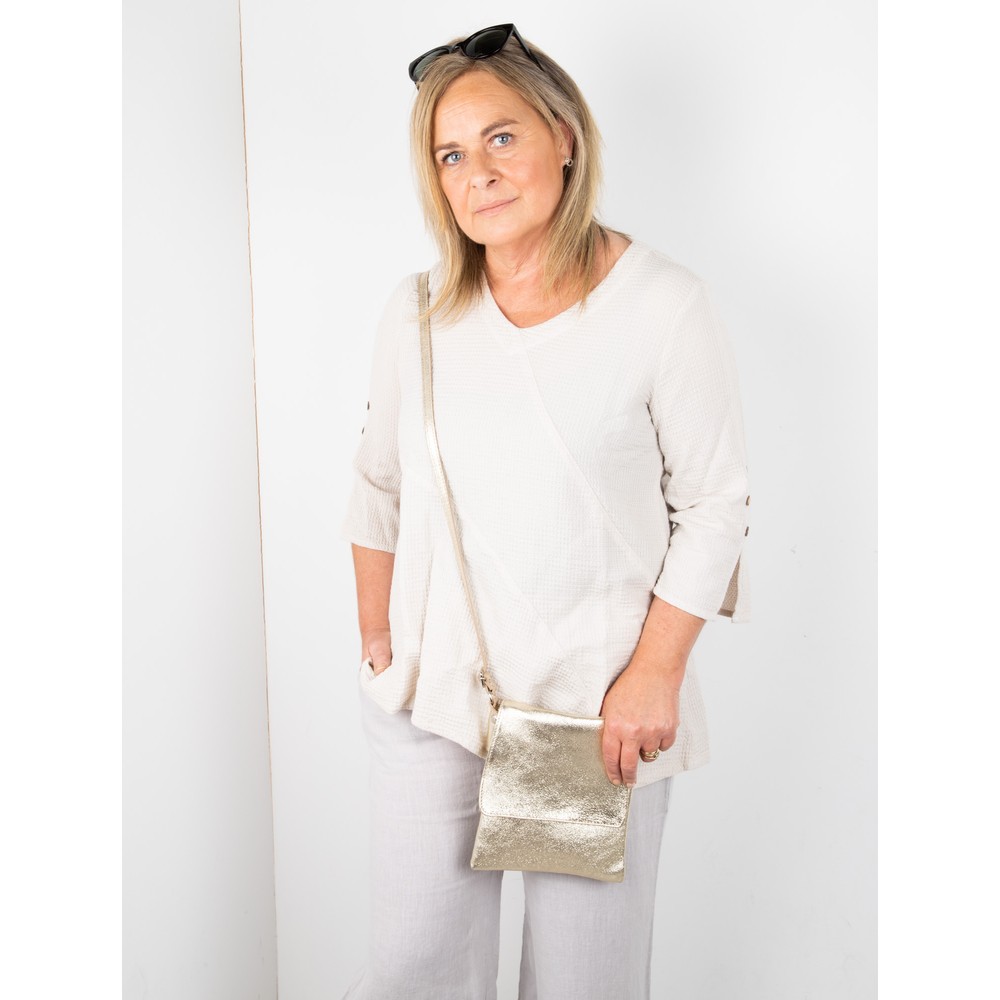 Focus Button Sleeve Tunic in Oatmeal