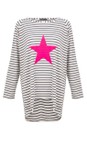 Chalk Charcoal / White / Pink Robyn Stripe Star Top  