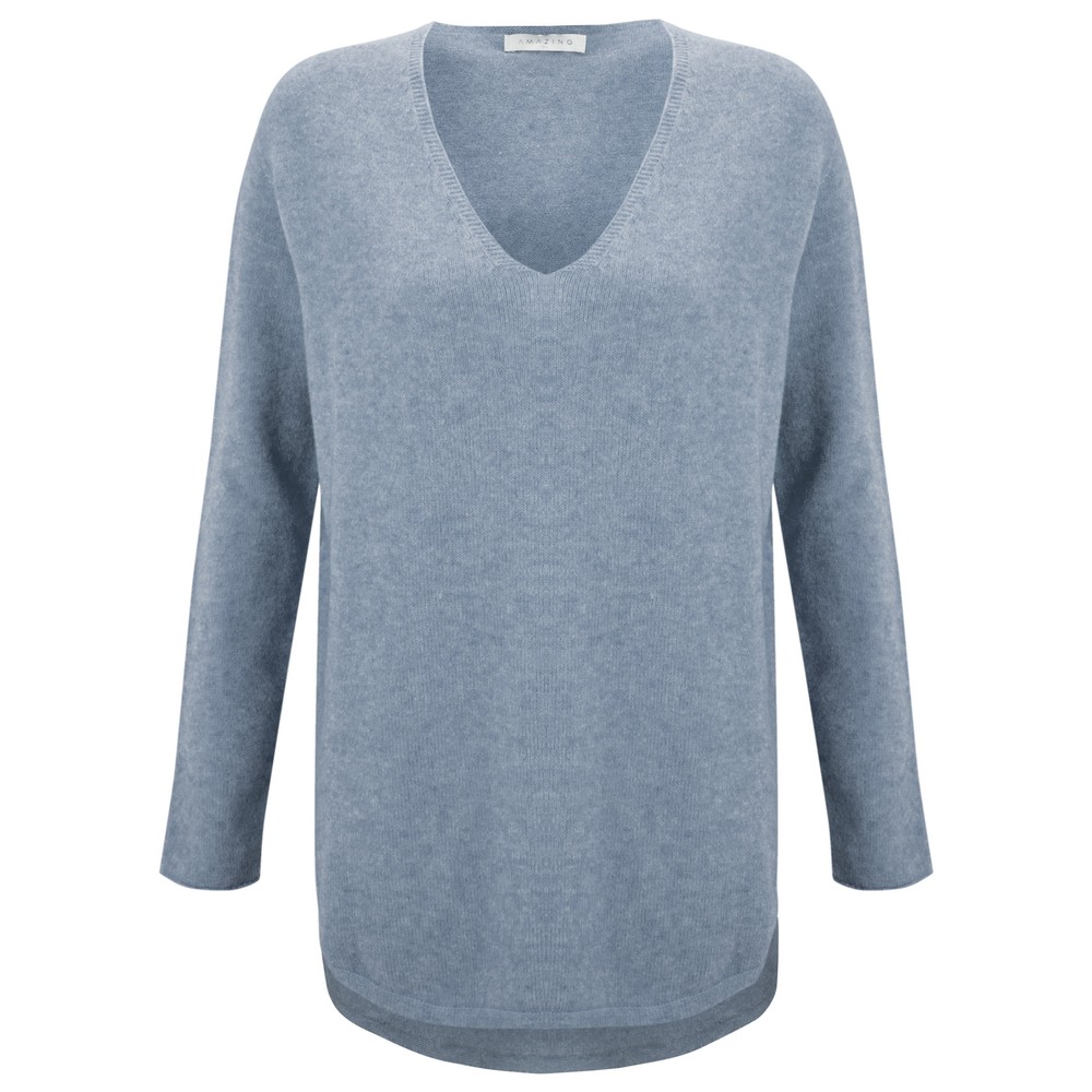 Amazing Woman Perrie Denim V Neck Jumper Denim