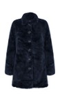 RINO AND PELLE Navy Nonna Faux Fur Coat  