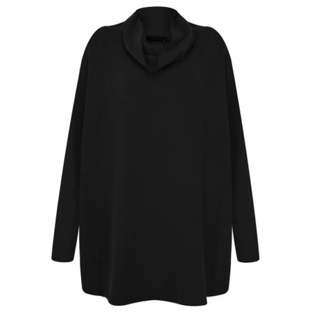 Mama B Oversized Bill U Plain Nero Fleece Jumper - Black