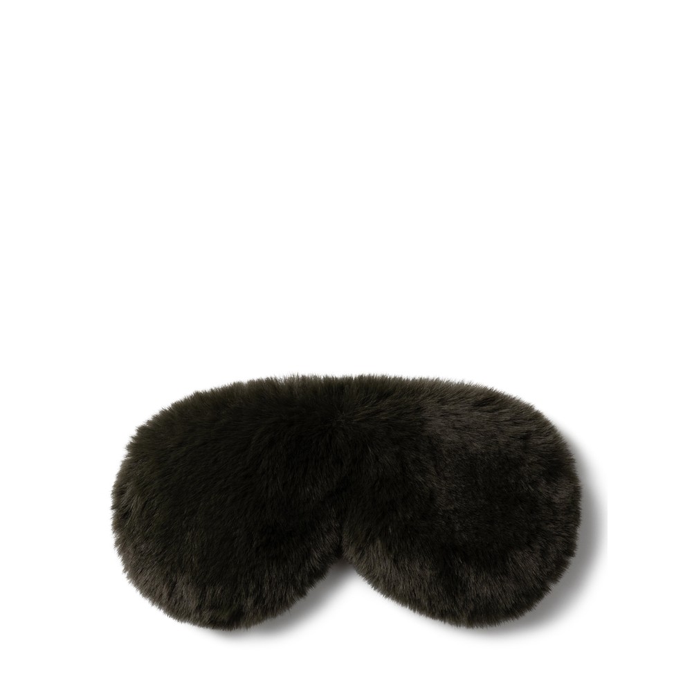 Chalk Liz Luxury Faux Fur Sleep Mask Dark Olive