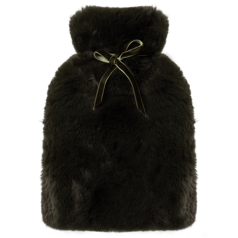 Chalk Teddy Hot Water Bottle Dark Olive