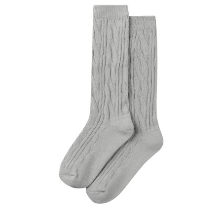 Chalk Cosy Cable Socks - Metallic
