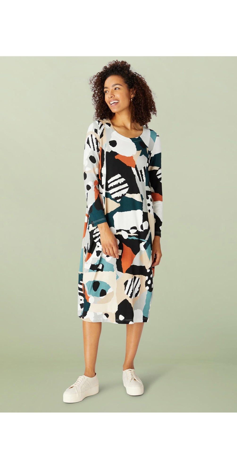 Sahara Abstract Print Bubble Dress in Multi