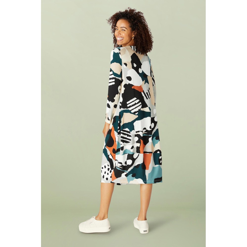 Sahara Abstract Print Bubble Dress in Multi