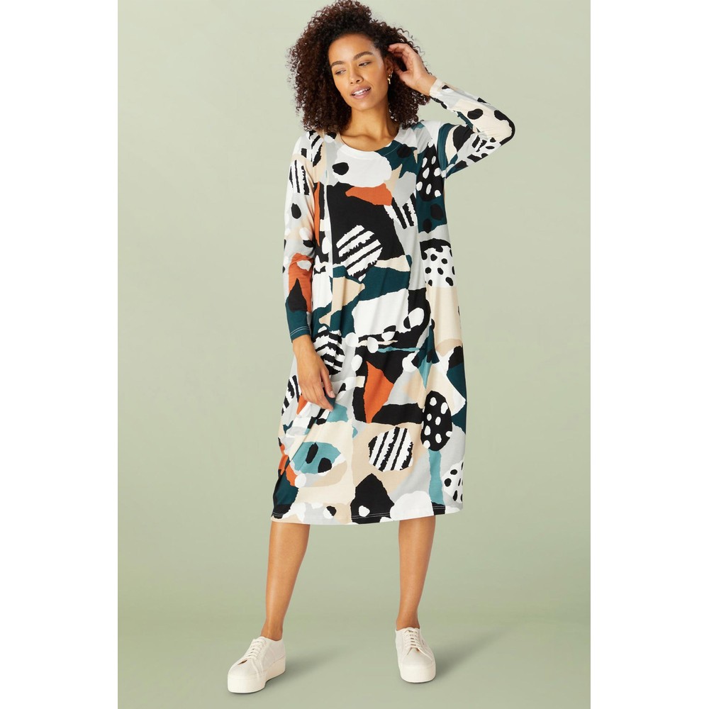 Sahara Abstract Print Bubble Dress in Multi