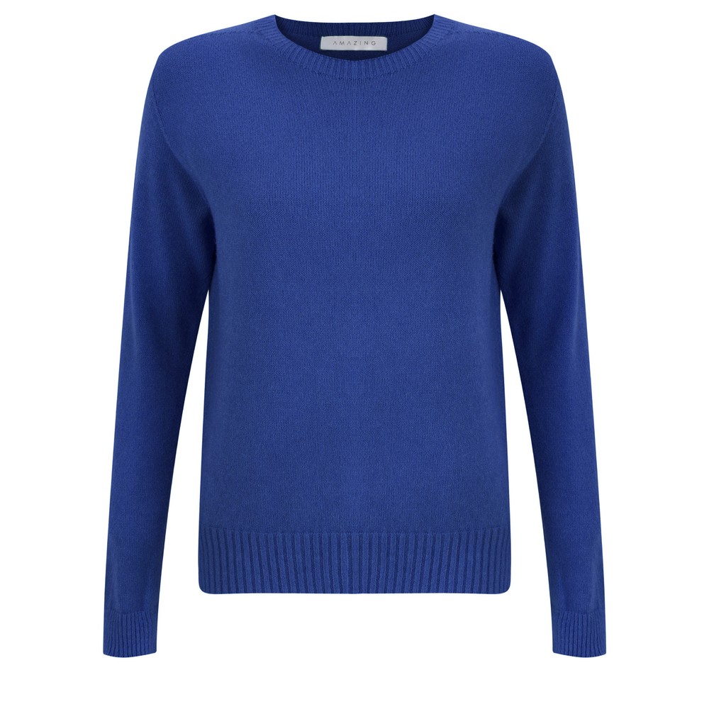 Amazing Woman Prue Blusa Blue Semi Fitted Round Jumper Blusa Blue