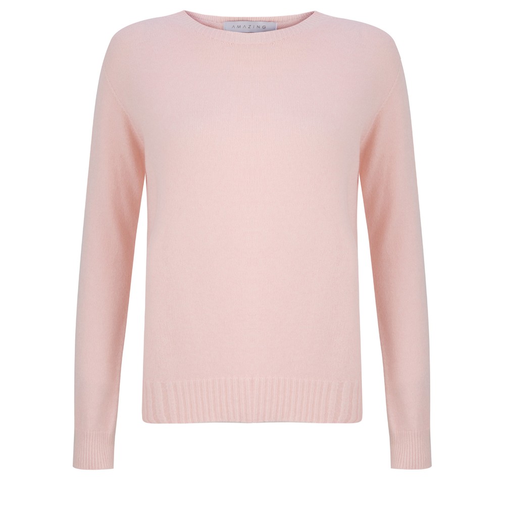 Amazing Woman Prue Semi Fitted Round Jumper Pale Pink