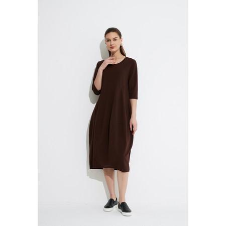 Tirelli Diagonal Seam Chocolate Dress - Brown