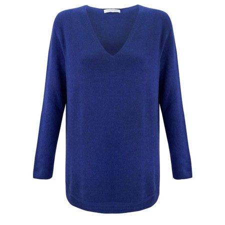 Amazing Woman Perrie Blusa Blue V Neck Jumper - Blue