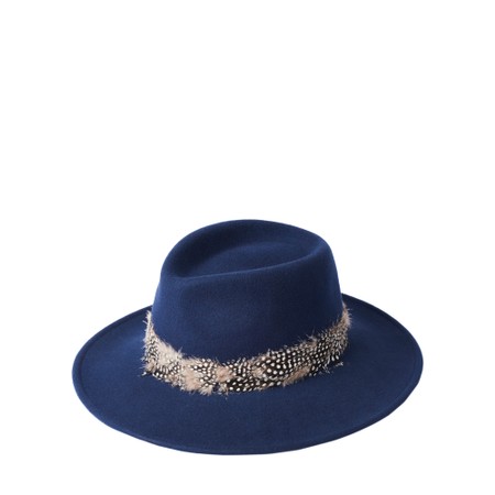Failsworth Burghley Feather Band Wool Felt Trilby Hat - Blue