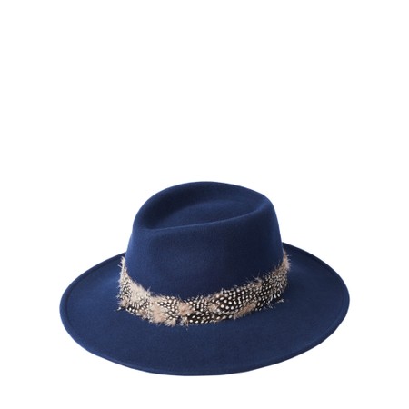 Failsworth Est.1903 Burghley Feather Band Wool Felt Trilby Hat - Blue