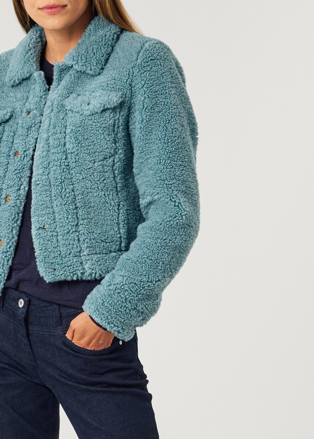royal blue teddy jacket