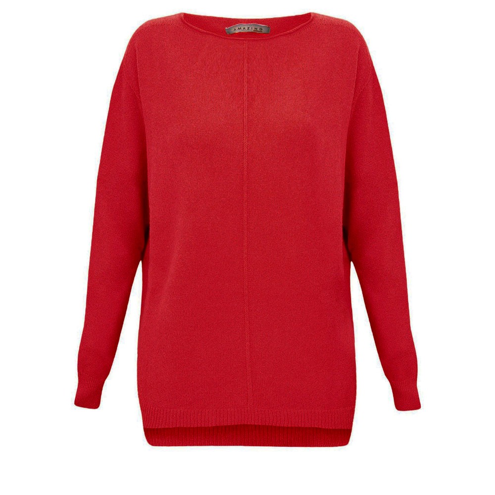 Amazing Woman Maggie True Red Seam Front Supersoft Jumper True Red