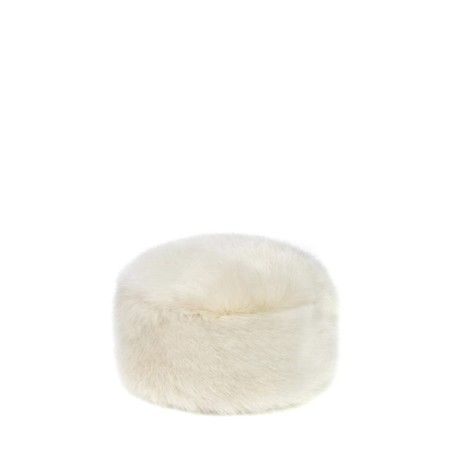 Helen Moore Pillbox Faux Fur Hat - White