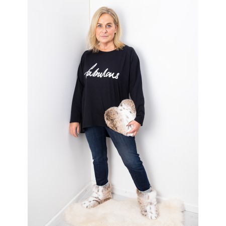 Helen Moore Faux Fur Heart Cushion - Multicoloured