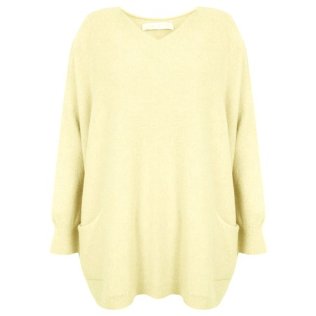 Amazing Woman Caryf X Pale Lemon Round Neck Oversized Jumper - Yellow