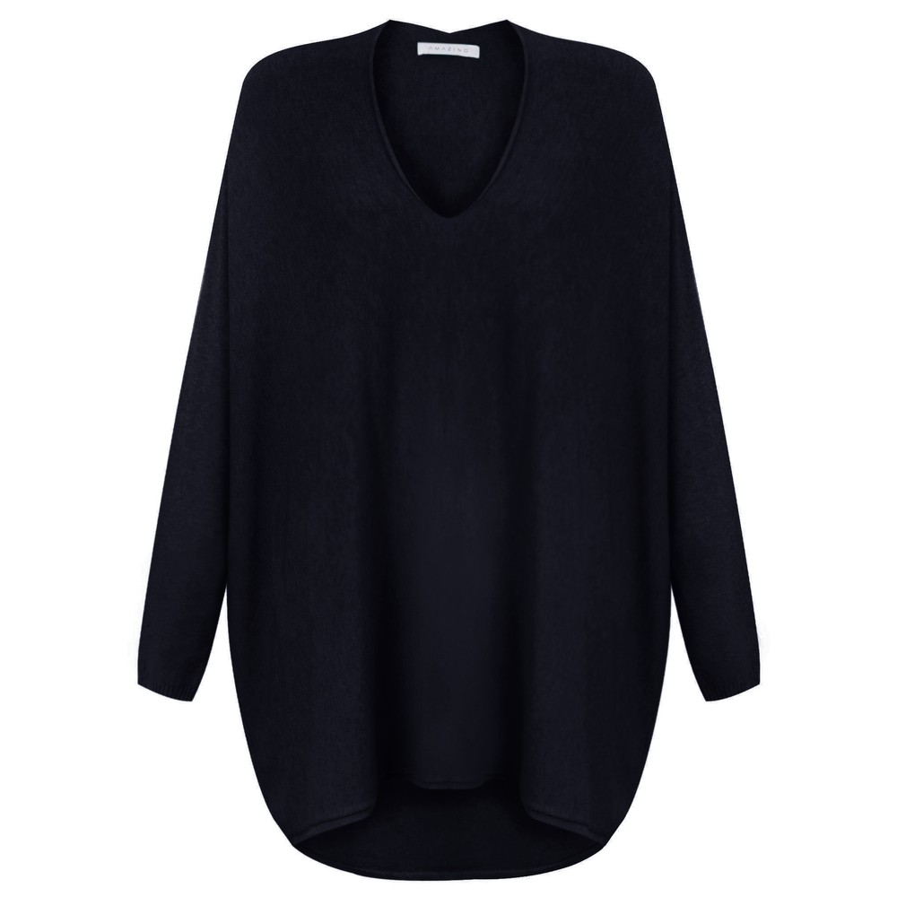 Amazing Woman Mika X Navy Fine Knit Oversized Jumper Navy