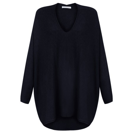 Amazing Woman Mika X Navy Fine Knit Oversized Jumper - Blue