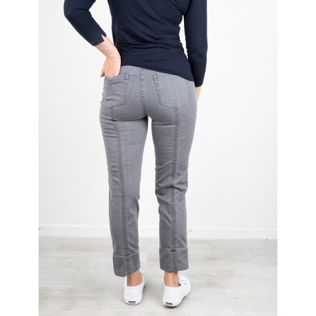 Robell Bella 09 Dark Grey Ankle Crop Jean with Cuff - Grey